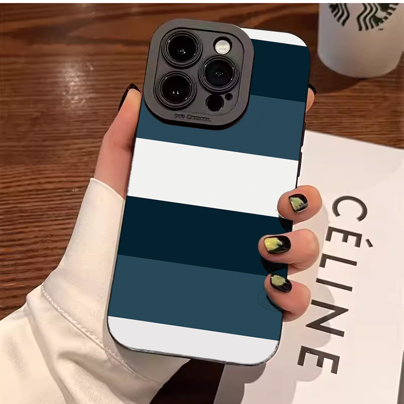 Samsung Galaxy A55 - Niebiesko-białe etui w paski na telefon