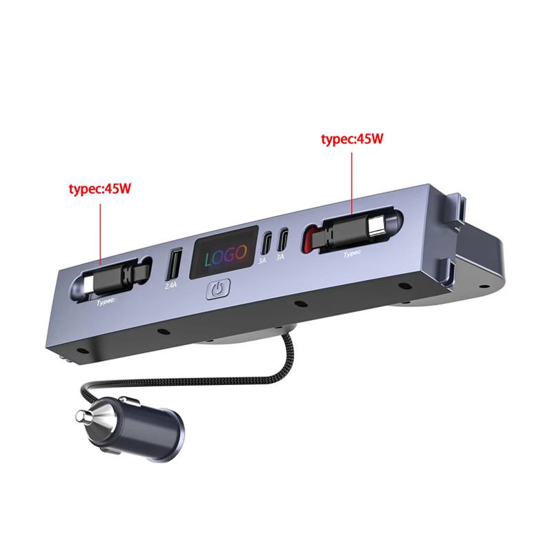 Usb Hub Type C - Wielofunkcyjna ładowarka samochodowa z portami USB,